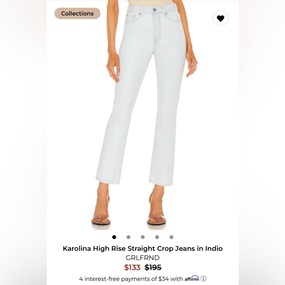 GRLFRND Karolina High Rise Straight Crop Jeans